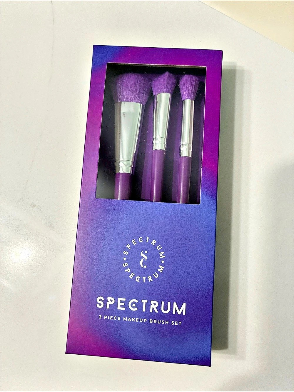 Spectrum Collections 3 Piece Makeup Brush Set Purple & Blue